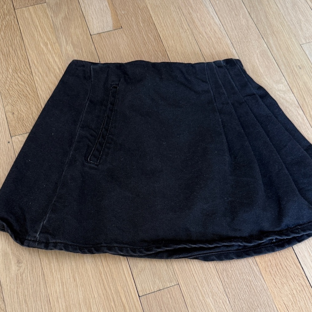 Classic Black Girls Denim Mini Skort